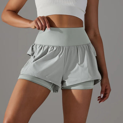 Women's Elastic Sports Shorts With Pockets